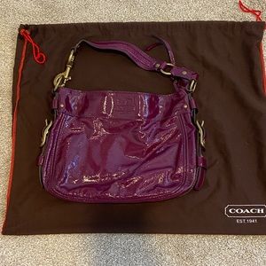 Patent Leather Coach Shoulder Bag